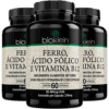 7. Ferro, Ácido Fólico e Vitamina B12 Bioklein 180 Cápsulas